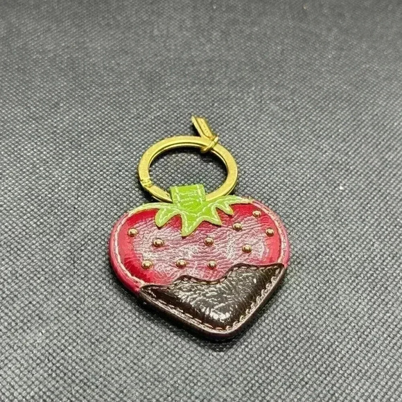 COPY - Coach Leather Keychain Strawberry - Picture 1 of 3